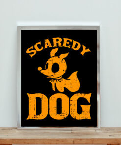 Scaredy Dog Lazy Halloween Aesthetic Wall Poster