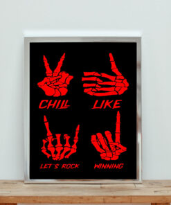 Skeleton Hand Lazy Sign Aesthetic Wall Poster