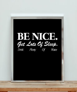 Sporty & Rich Be Nice Get Lots Of Sleep Aesthetic Wall Poster