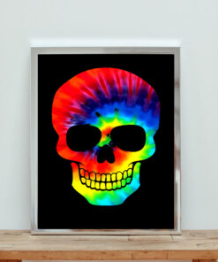 Tie Dye Skull Aesthetic Wall Poster